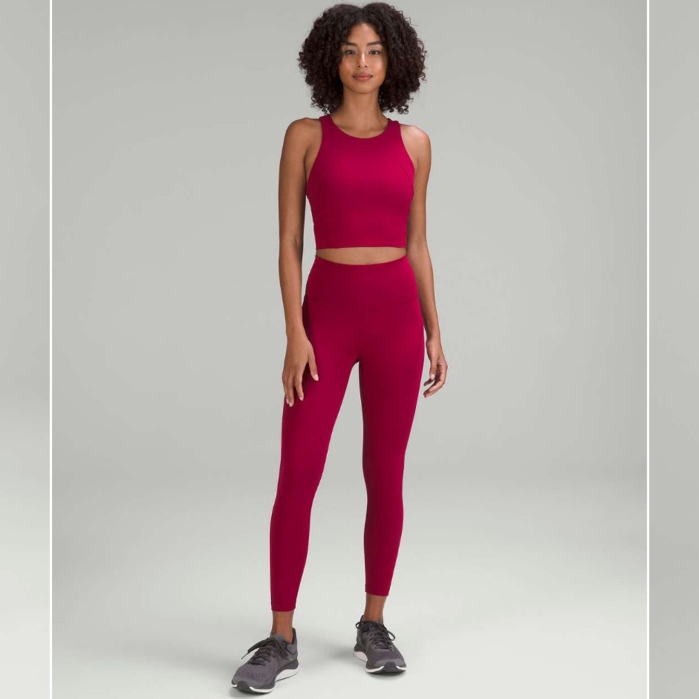 lululemon Wunder Train Set - High-Rise Leggings and Sports Bra in Pomegranate
